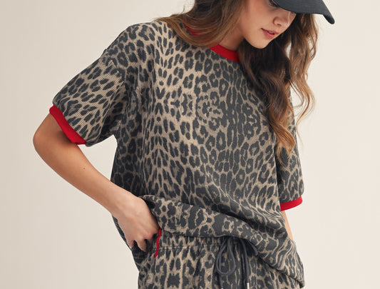 Leopard muse relaxed fit top