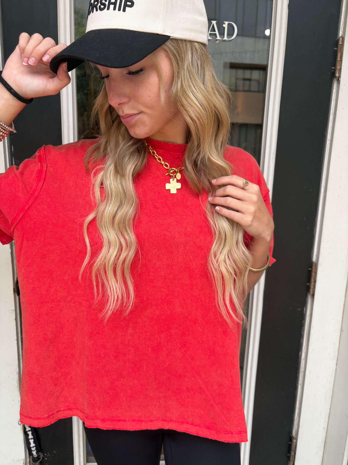 Boxy Oversized Cotton Crewneck Tee