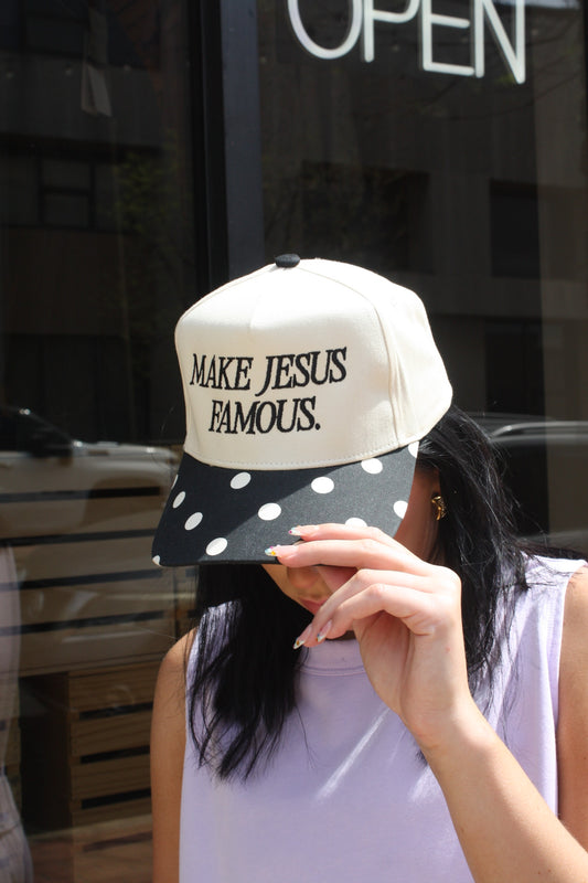 Make Jesus Famous Polka Dot Hat