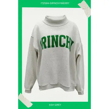 Grinchy/Merry Reversible Mock Neck