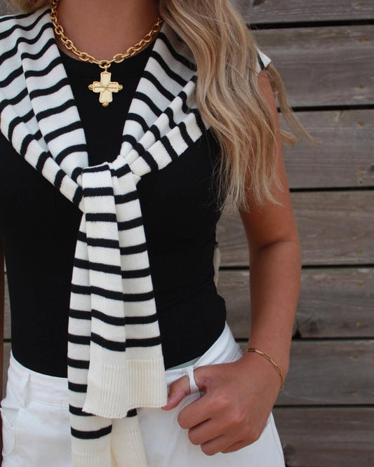 Striped Knitted Outer SHAWL