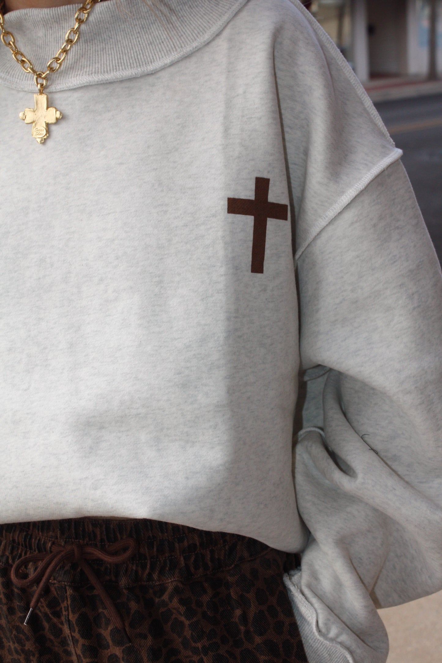 Cross & Jesus Saves' Reversible Sweatshirt