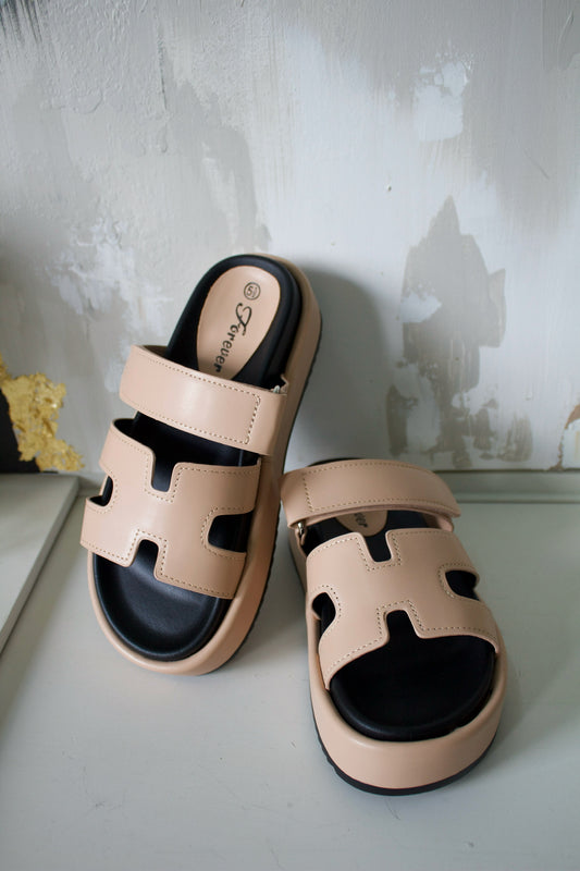 Nude Chunky Platform Sandal