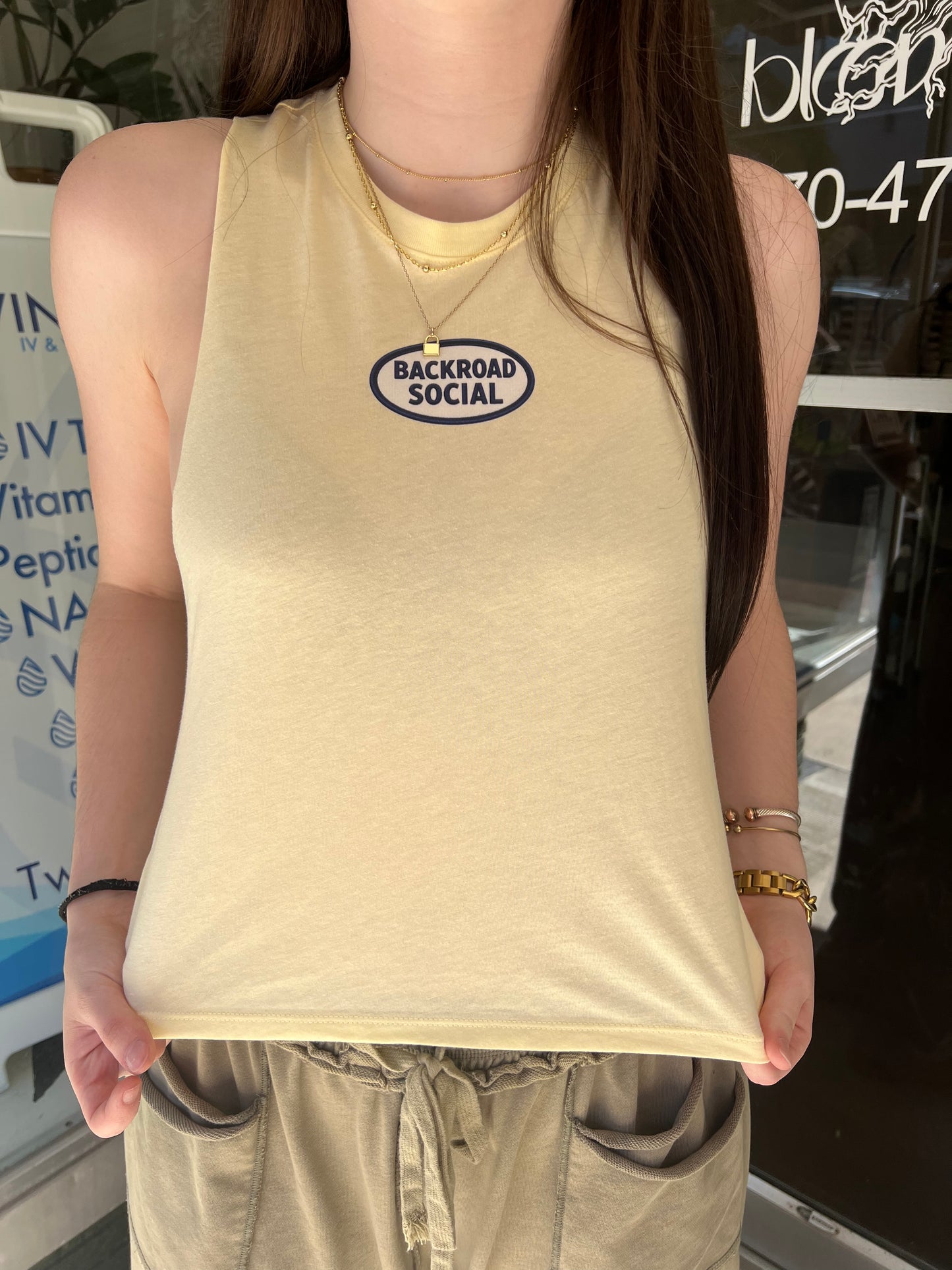 Faux Patch Tank Top