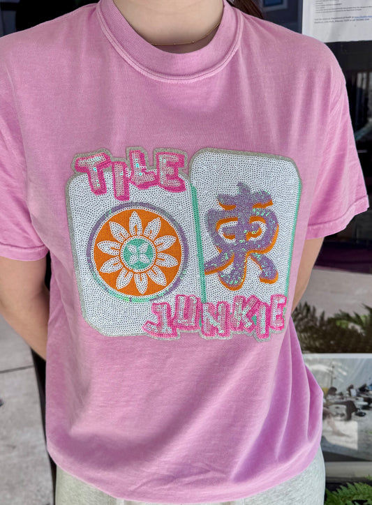 Tile Junkie Sequin Patch Tshirt