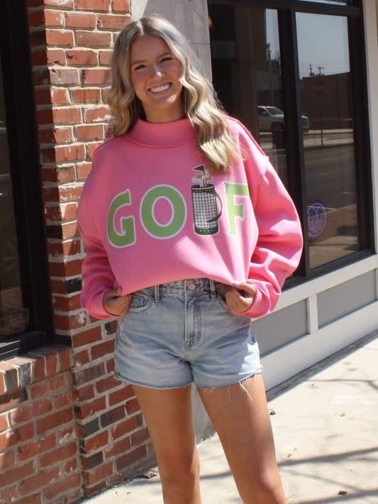 Pink "Golf" Mockneck