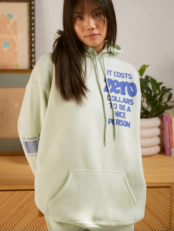 It Costs $0.00 To Be A Nice Person® Mint Hoodie
