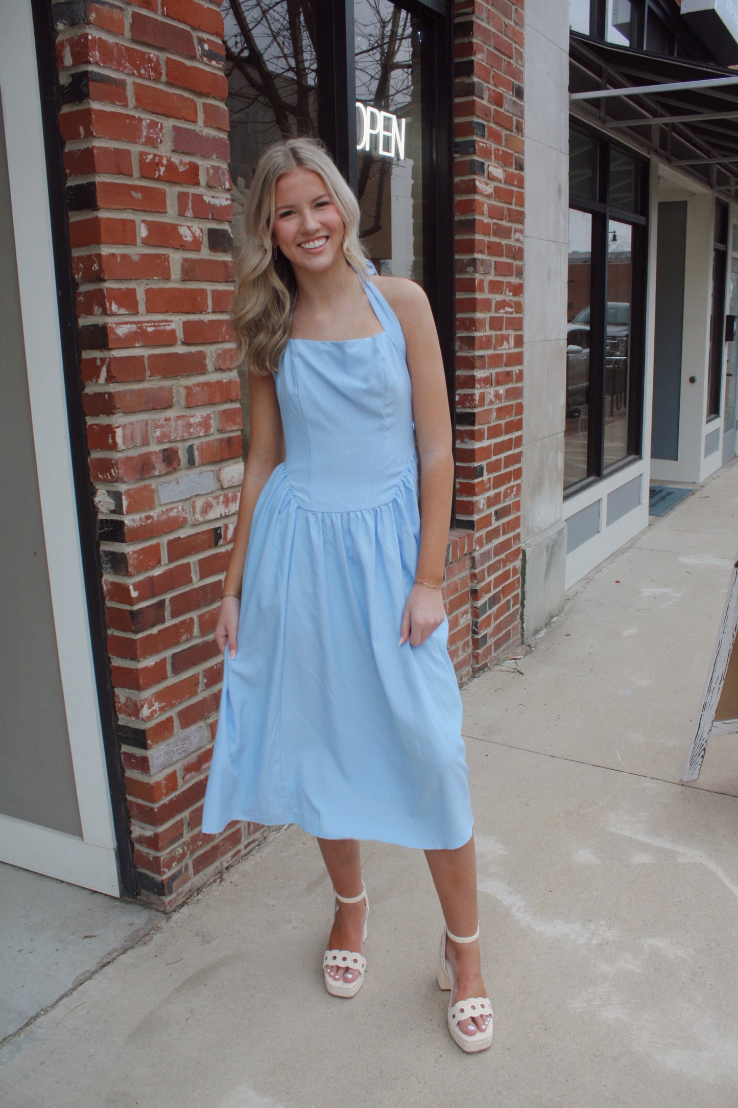 Halter Neck Full Midi Dress