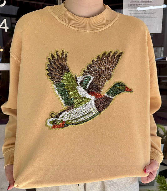 Sequin Duck Patch Mockneck
