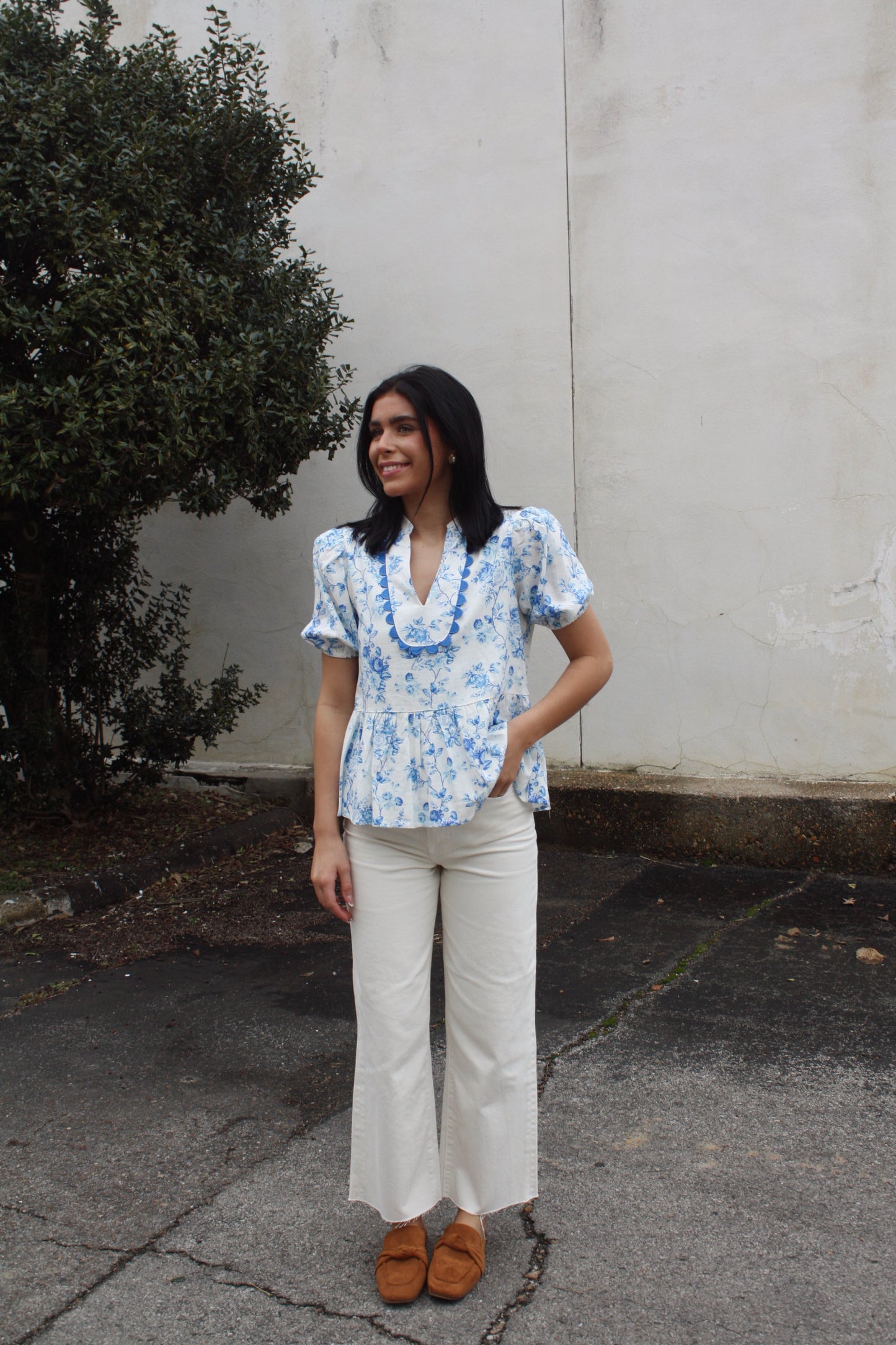 Floral Print Peplum Top