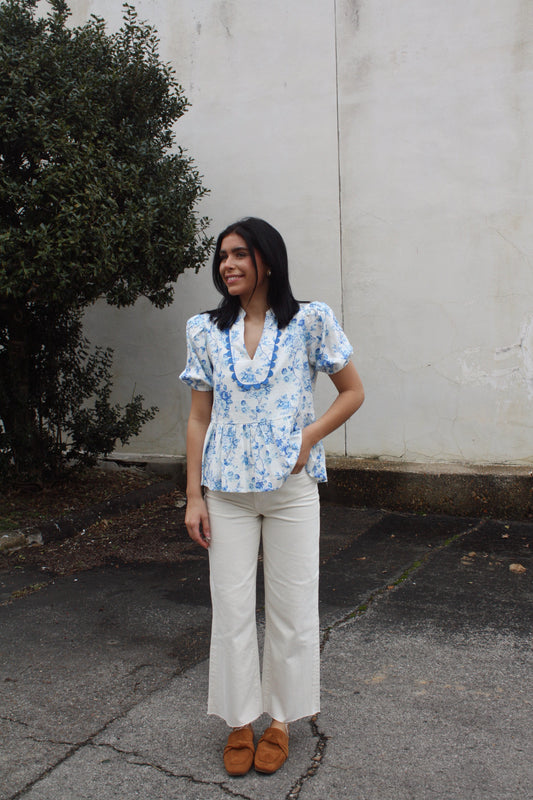 Floral Print Peplum Top