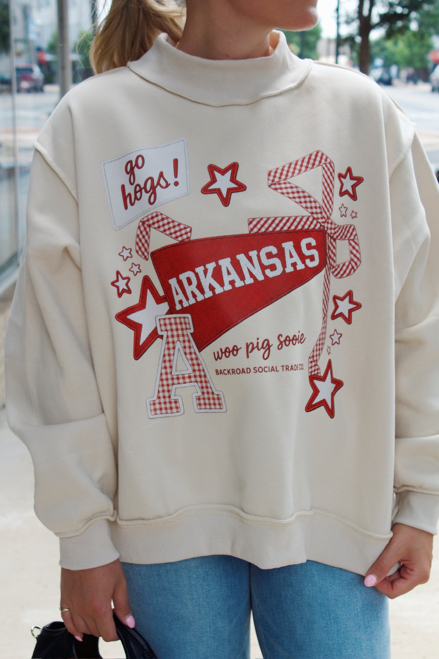 Gingham Arkansas Mock Neck