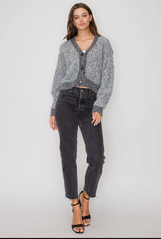 Two-Tone sweater cardigan