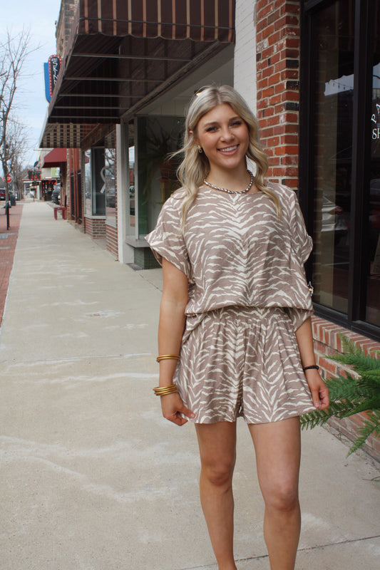 Animal Print Relaxed Top