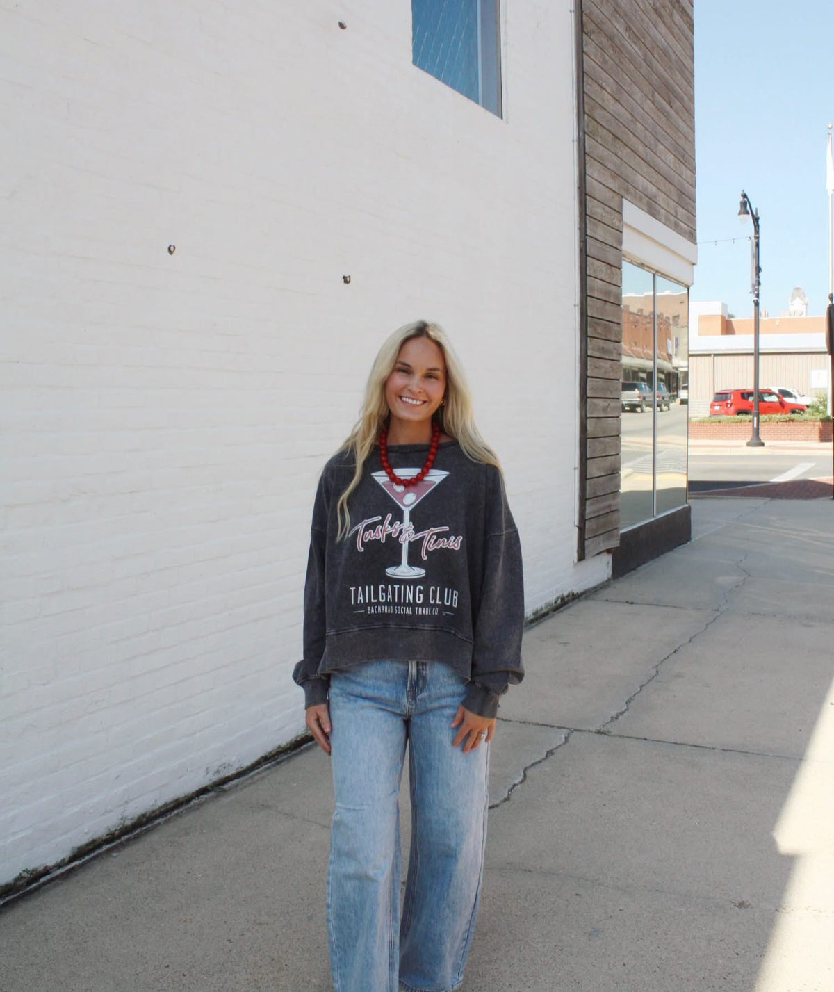 Tusks & Tinis Tailgating Club Slightly Oversized Sweatshirt