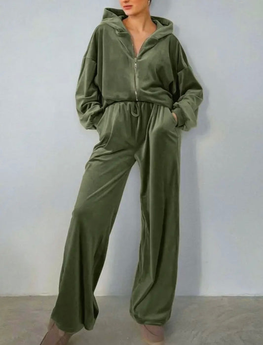 velvet wide leg pant