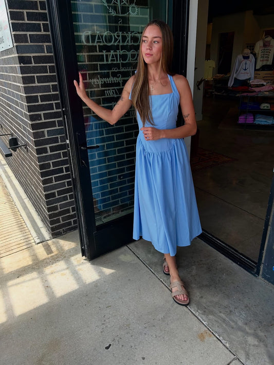 Halter Neck Full Midi Dress