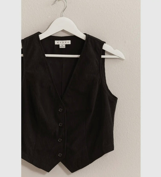 V-Neck Button Vest