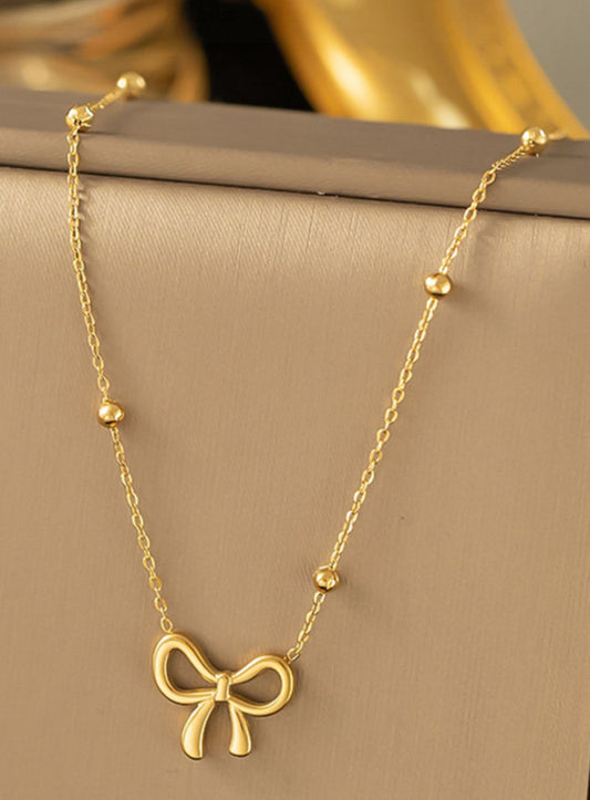 Gold Bowknot Necklace