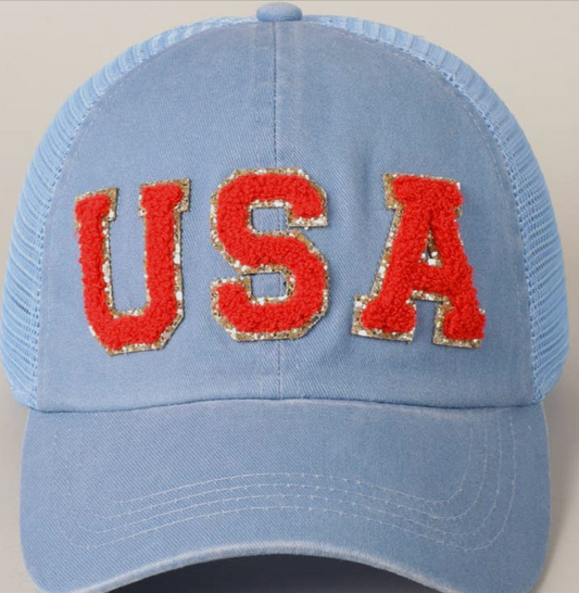 USA Glitter Patch Baseball Cap