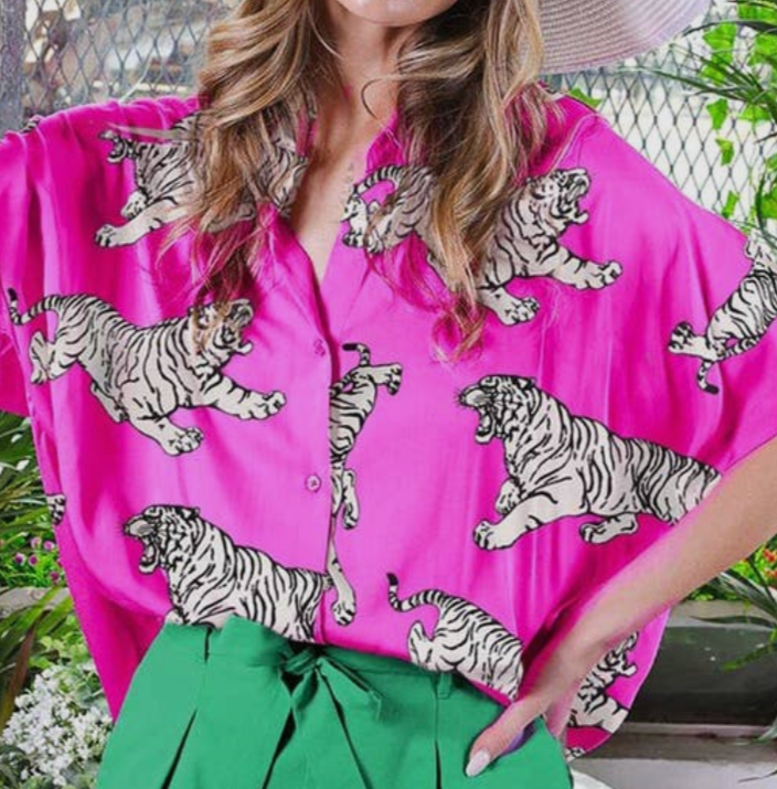 Fushsia Tiger Blouse