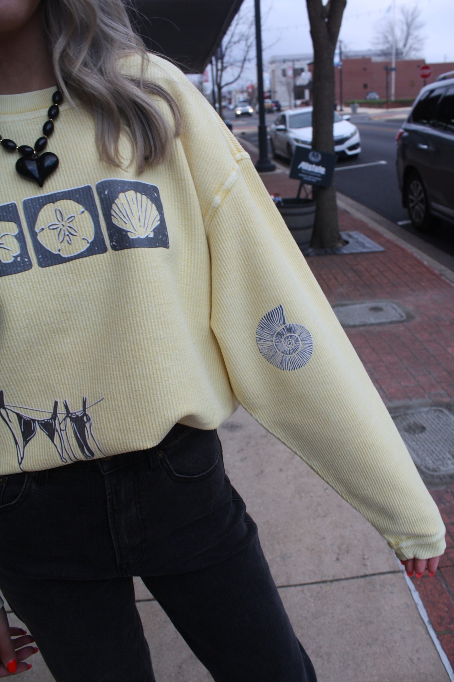 Seashell Corded Sweatshirt