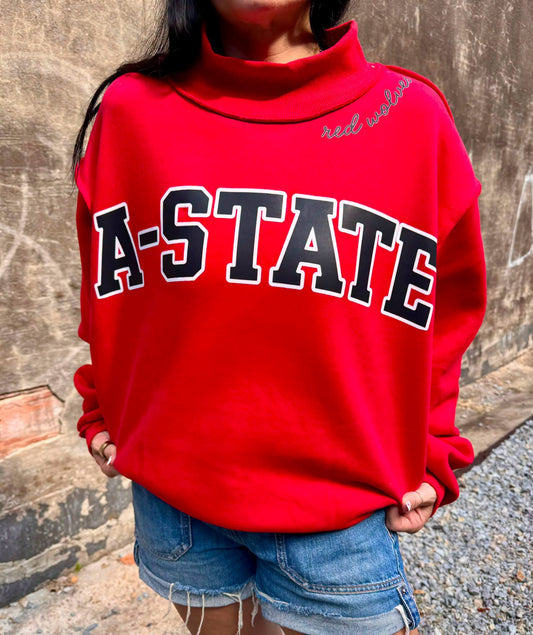 Red ASU Mock Neck