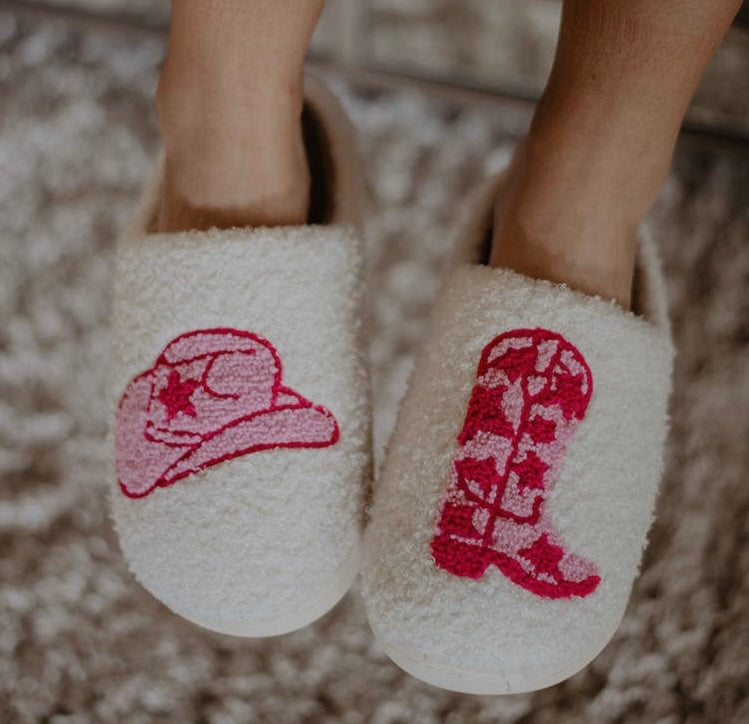 Cowboy Boot and Hat House Slippers Backroad Social Trade Co.