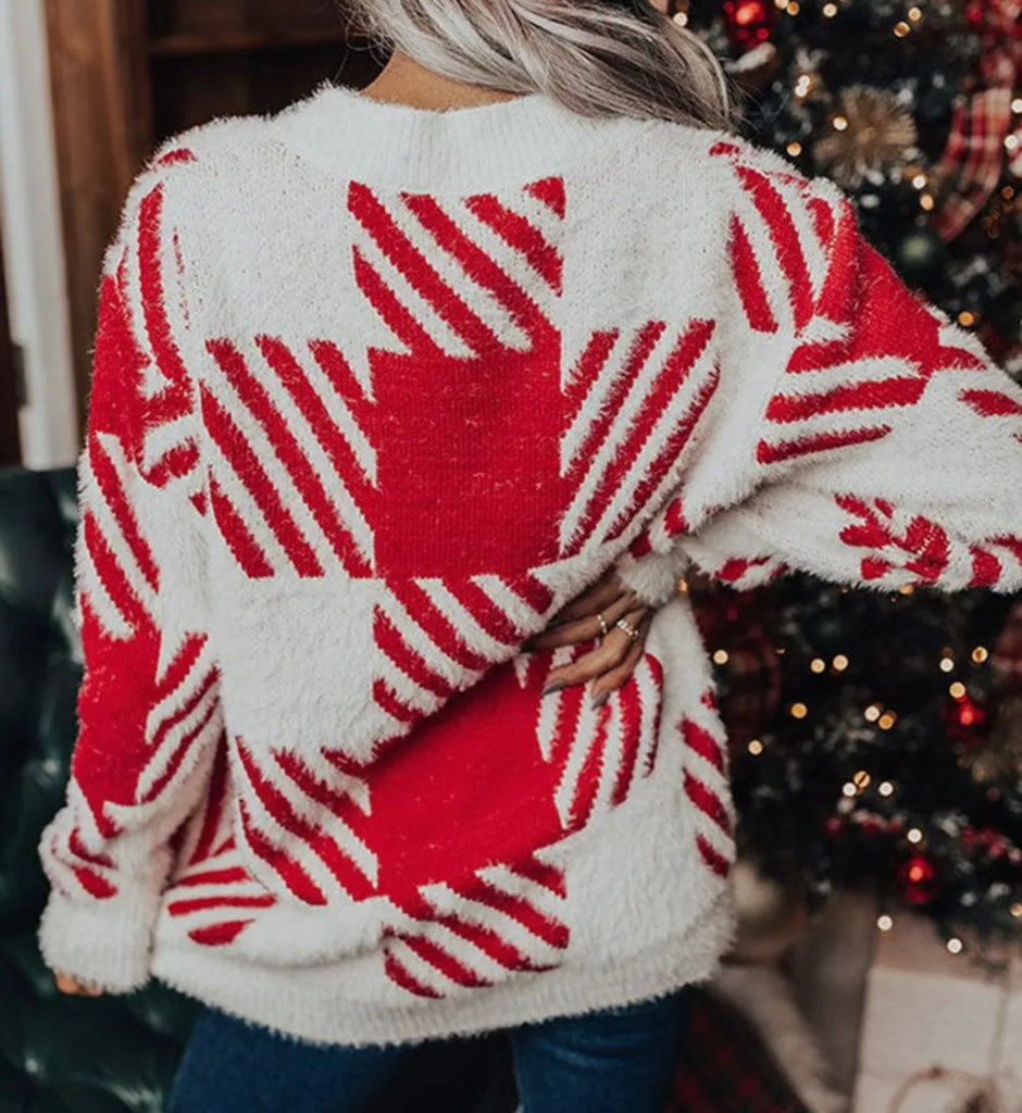 Fuzzy Checker Sweater