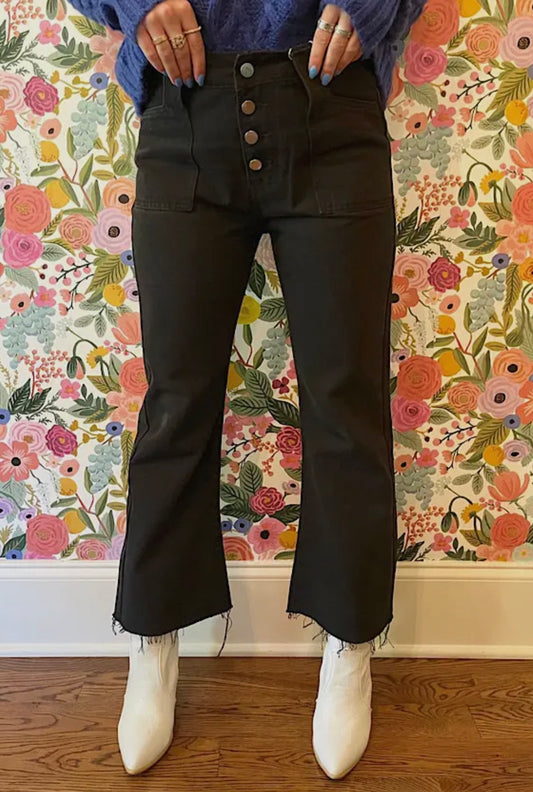 Black Button Denim