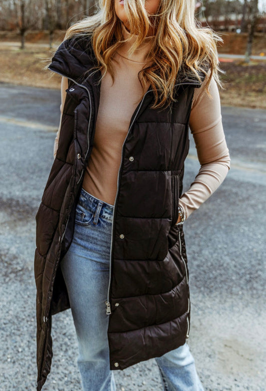 Hooded Long Vest