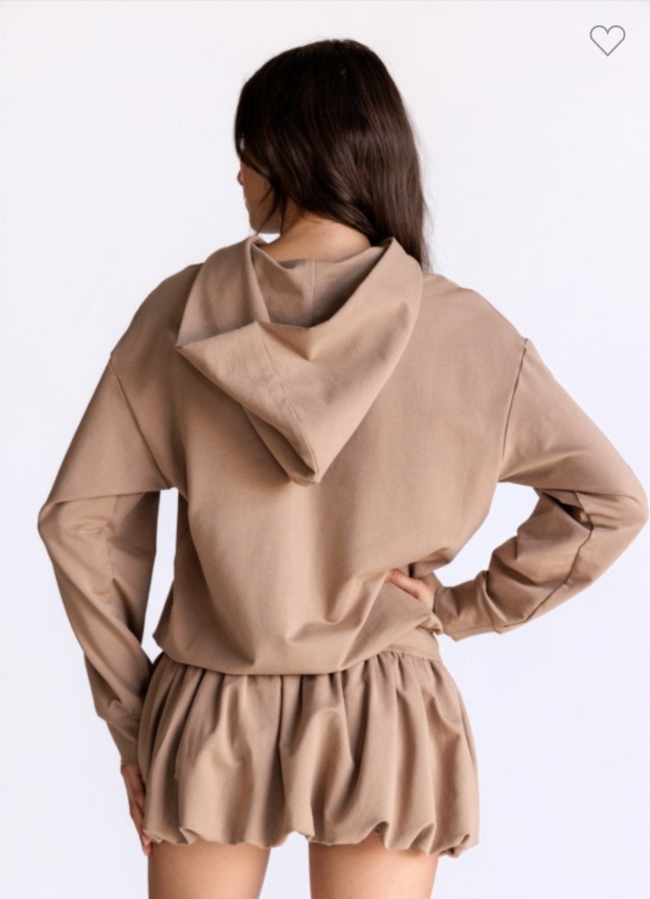 Mocha Hoodie Bubble Hem Dress