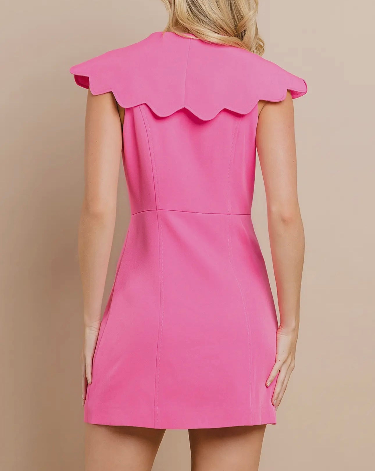 Pink Scalloped Detail Dress