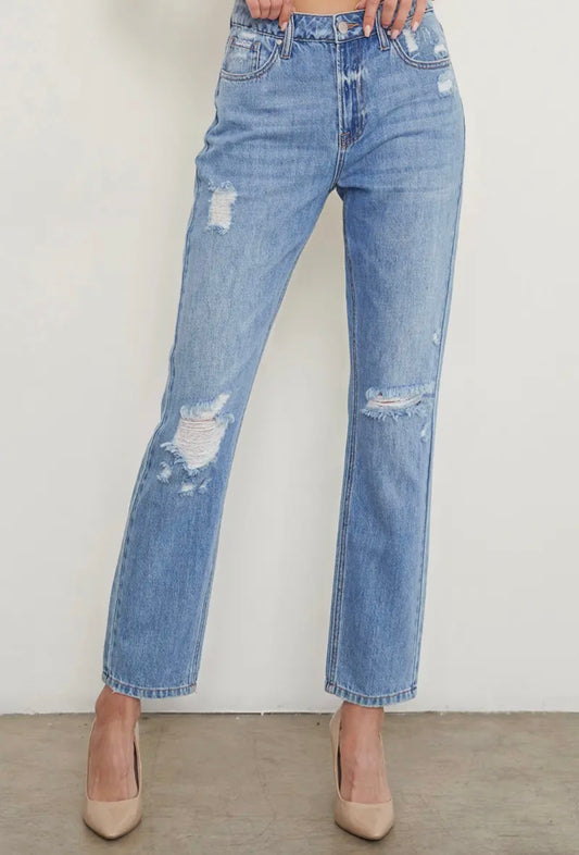 Distressed Girlfriend Jeans