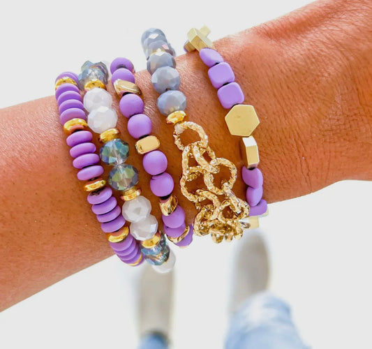 Purple Chain Bracelet Stack
