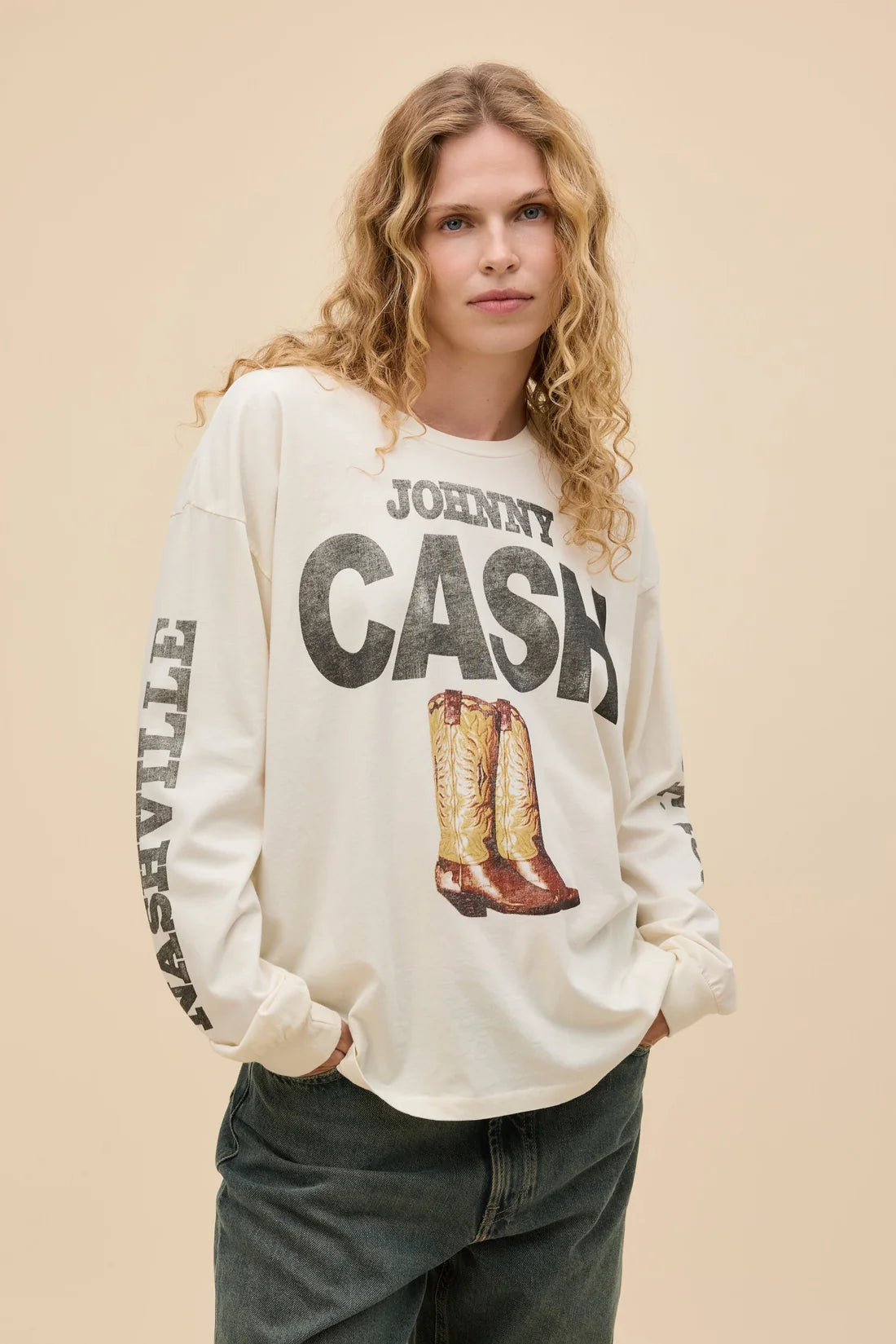 Johnny Cash 1932 Boots Merch Long Sleeve