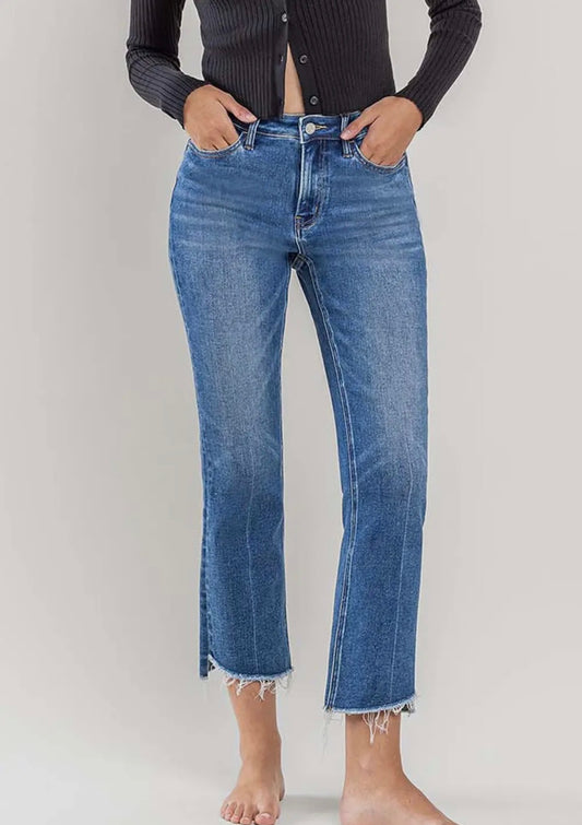 High Rise kick flare jeans