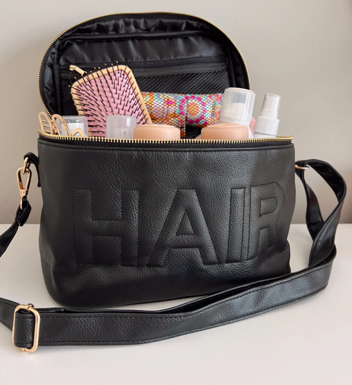 Hair Leather Open Top - Black