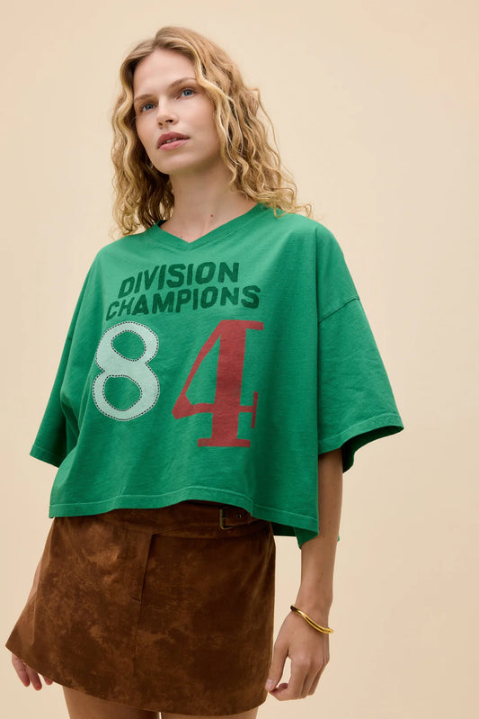 DIVISION CHAMPS V-NECK CROPPED TEE