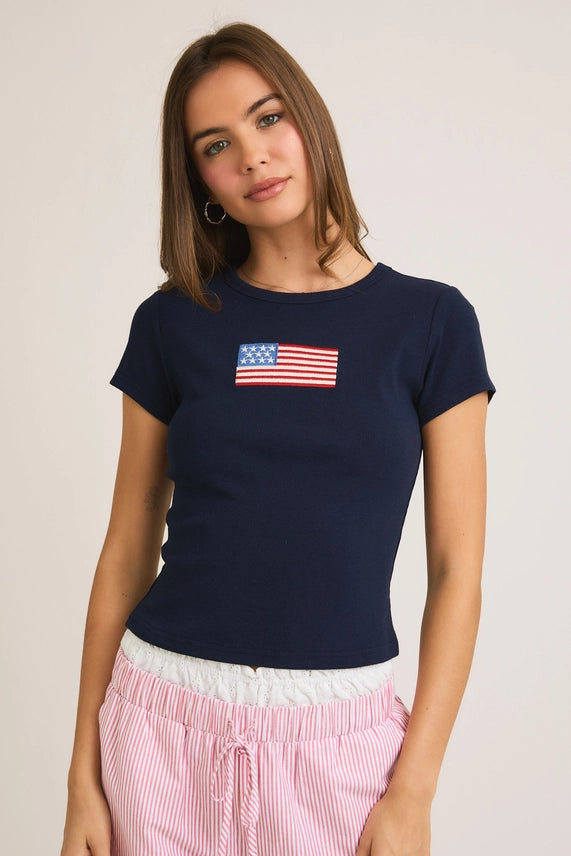 USA Flag Baby Tee