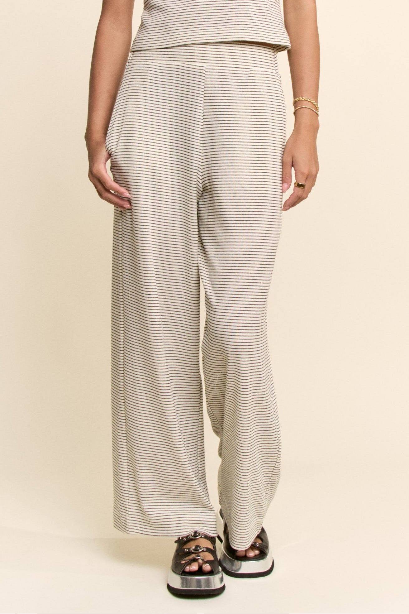 Stripe Wide-Leg Pant