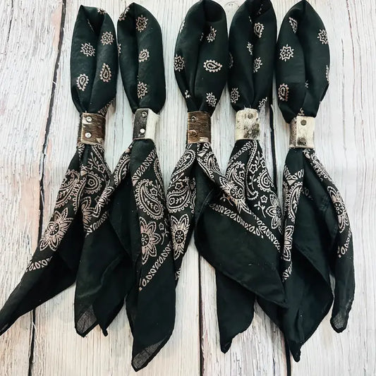 Black Hand Dyed Bandanas