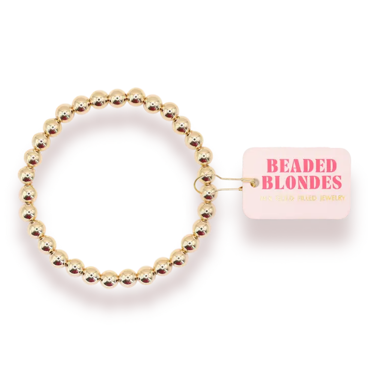 6mm Gold Beaded Bracelet