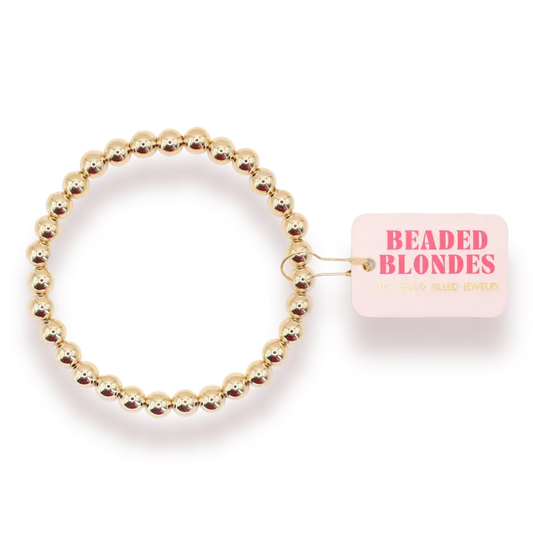 6mm Gold Beaded Bracelet