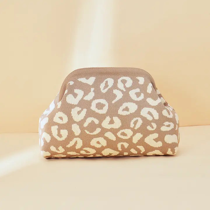 Leopard Print Knit Bag
