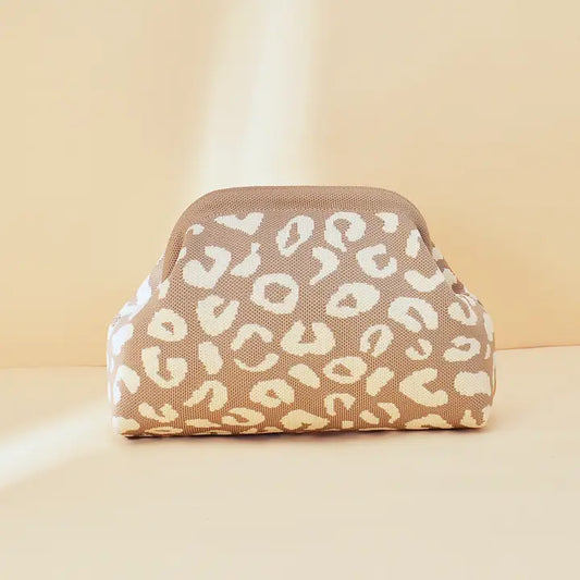 Leopard Print Knit Bag