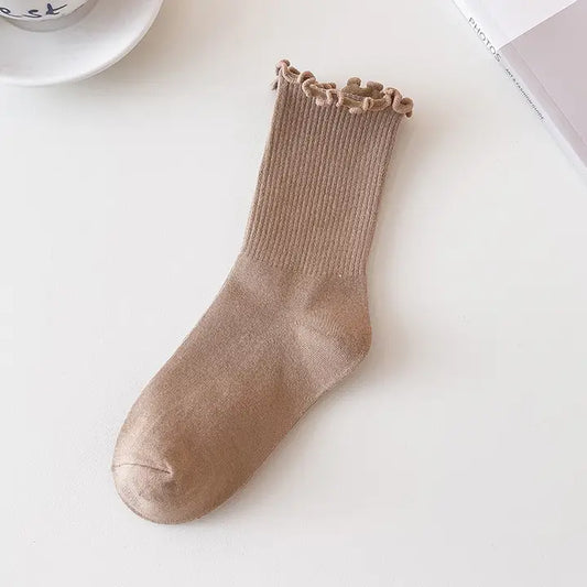 Mid Calf Ruffle Sock