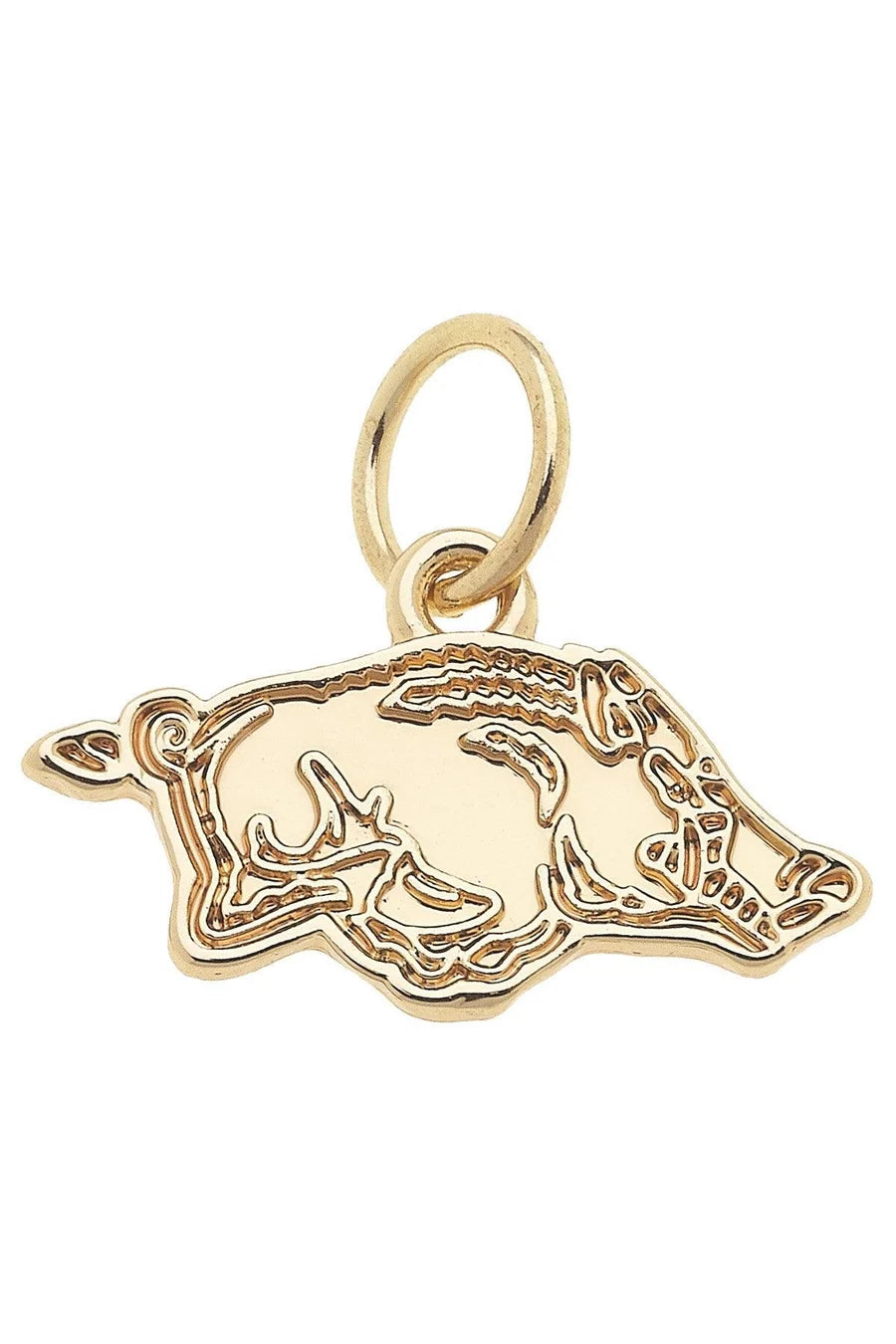 Arkansas Razorbacks Shiny Gold Logo Charm