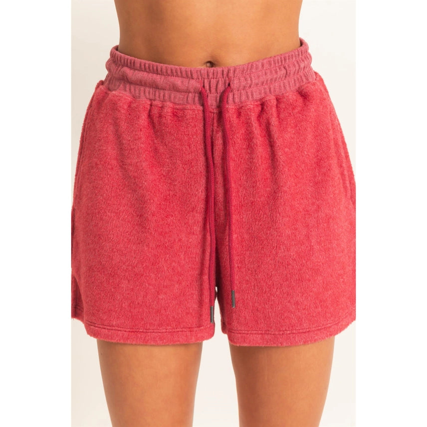 Contrast Shorts-dark red