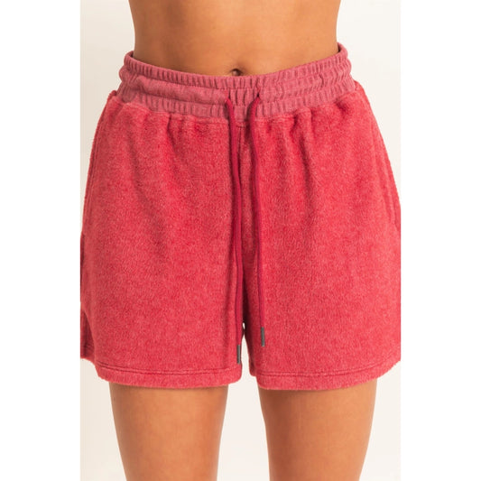 Contrast Shorts-dark red